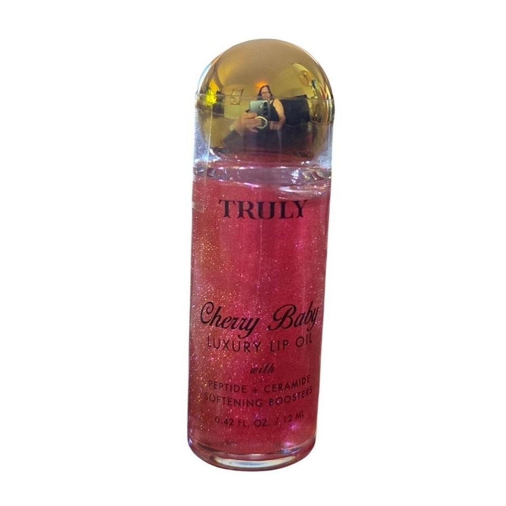 Truly Cherry Baby Lip Oil 0.42oz Pink New Shimmer Peptide Ceramide Sealed